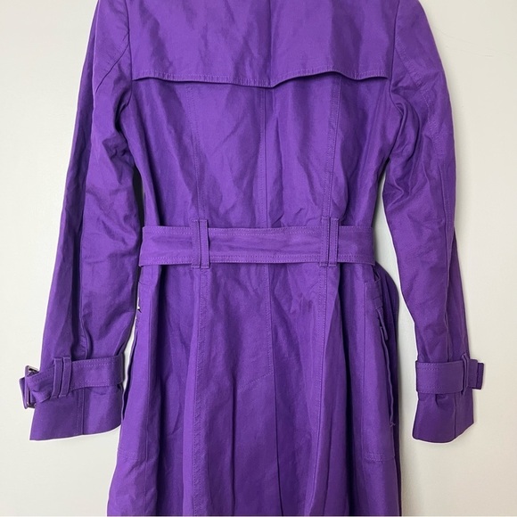 Banana Republic Purple Button Up Tie Waist Trench Coat XS - Picture 3 of 15
